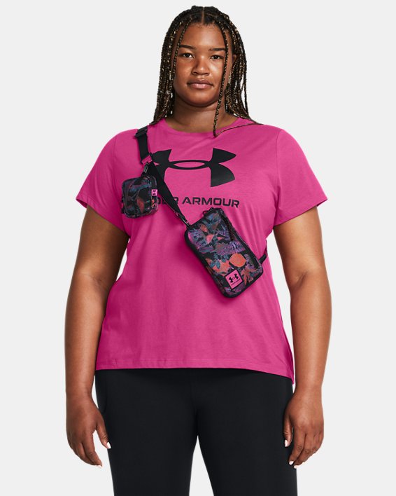 กระเป๋าพาดลำตัวใบเล็กพิมพ์ลาย UA Loudon in Pink image number 5